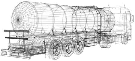 Transport by truck tanker on a white background. EPS10 format. Vector created of 3d.の写真素材