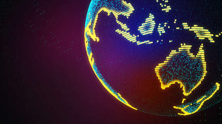 Earch globe point, line, composition representing global, network connection, international...