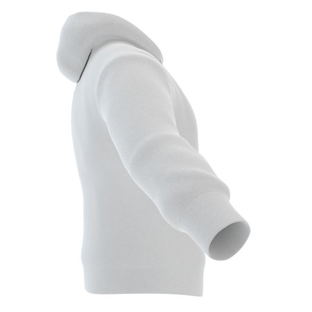 White hoodie template. Cropped long sleeve hoodie, hoodie for print design mockup isolated on white background.の写真素材