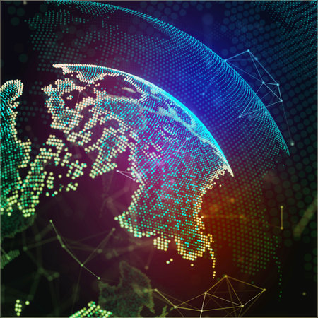 Global network connection. Concept of dot and line composition of global business world mapの写真素材