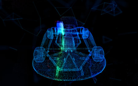 Go kart car for racing. Racing karting. Race car. Graphic concept for your design