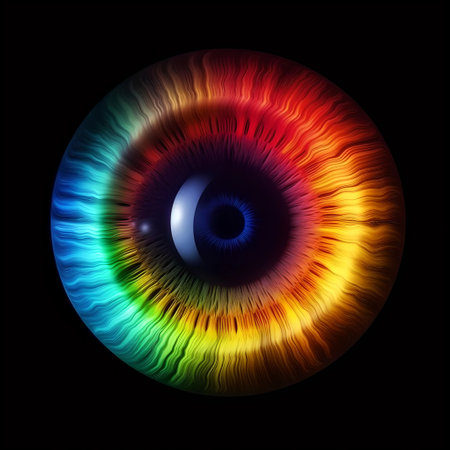 Human bright rainbow iris eye. Generative AIの素材
