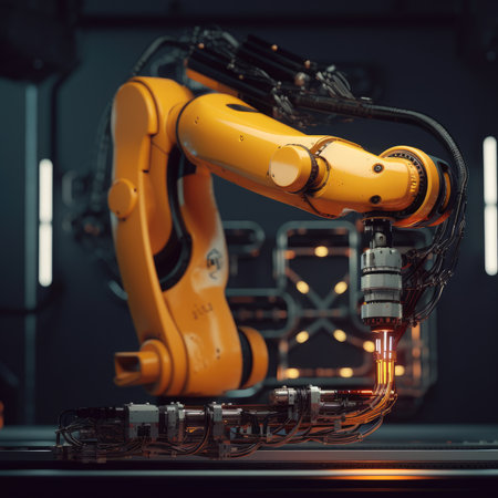 Heavy automation robot arm machine in smart factory industry, Industry 4.0. Generative AIの素材