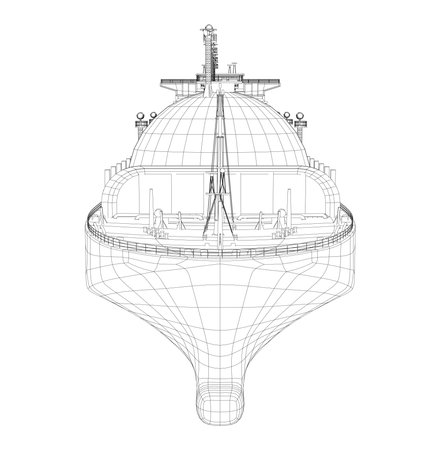 LPG Gas transportation lng tanker ship vector illustrationのイラスト素材