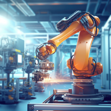 The concept of industrial technology. Production automation. INDUSTRY 4.0. Generative AIの素材