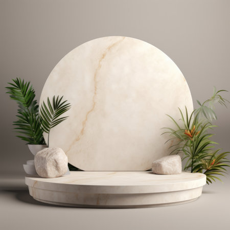 Stone and Rock shape background, minimalist mockup for podium display or showcaseの素材