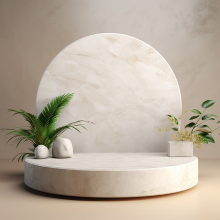 Abstract modern minimalistic background. Fashion showcase, empty product display platformの素材