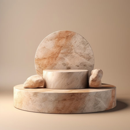 Abstract background Scene for cosmetic Product and Package Presentation, Stone Podium Displayの素材