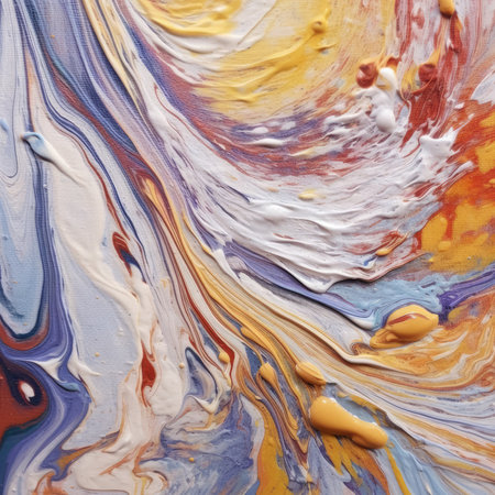 Luxurious abstract fluid painting in spirit ink technique, mixture of blue and violet paints. Imitation of marble stone cut, luminous gold veins. Delicate and dreamy designの素材
