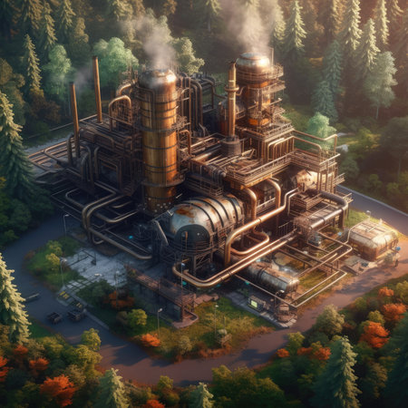 Gas turbine power plant with power at dusk for plant power supply conceptの素材
