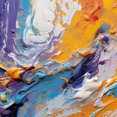 Luxurious abstract fluid painting in spirit ink technique, mixture of blue and violet paints. Imitation of marble stone cut, luminous gold veins. Delicate and dreamy designの素材