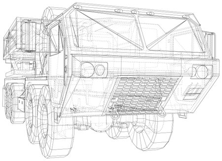 Rocket launcher ready to attack. EPS10 format. Vector created of 3dのイラスト素材