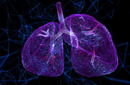 Human lungs. Organ anatomy. Pneumonia, organ transplant, tuberculosis, asthma. Innovative medical technologiesの写真素材