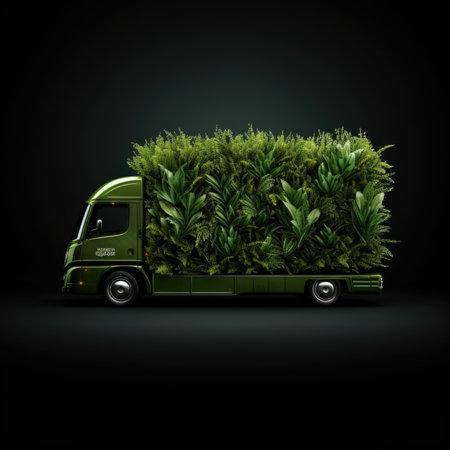 Green truck eco logistic concept.の素材