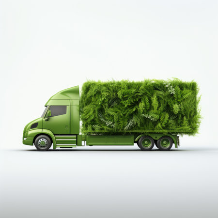 Green truck eco logistic concept.の素材