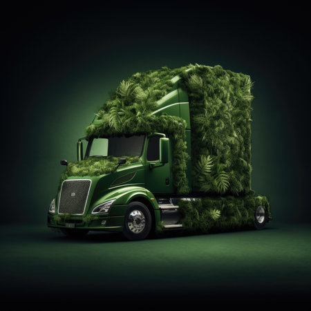 Truck concept in green environment conceptの素材