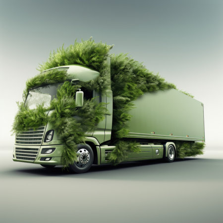 Green truck eco logistic concept.の素材