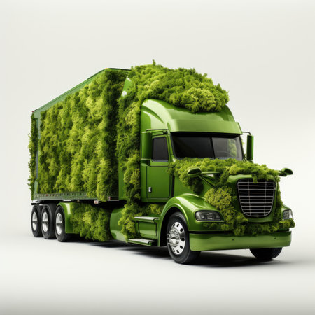 Green truck eco logistic concept.の素材
