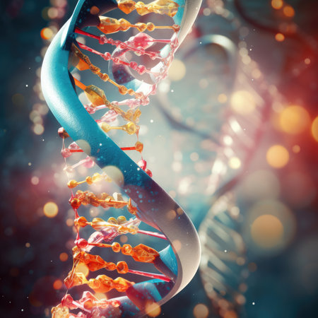 DNA molecule helix. Medical science, genetic biotechnologyの素材