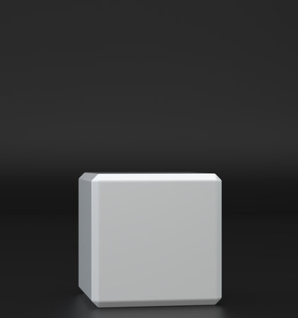 White square box - front view. Mockup for display your design.の写真素材