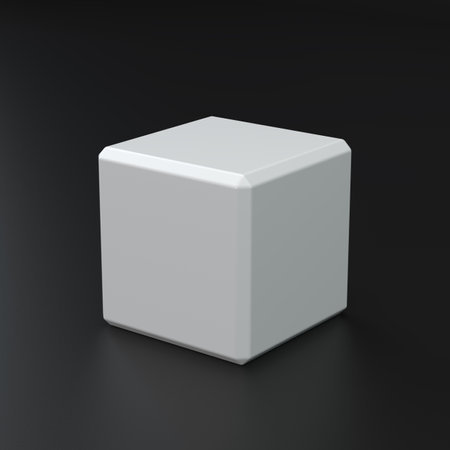 White Product Box. Isolated On black Background. Mock Up Template Ready For Your Designの写真素材