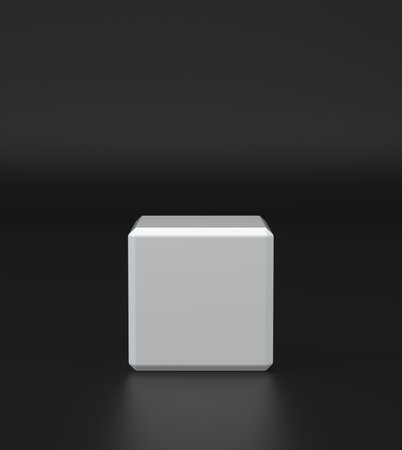 White square box - front view. Mockup for display your designの写真素材