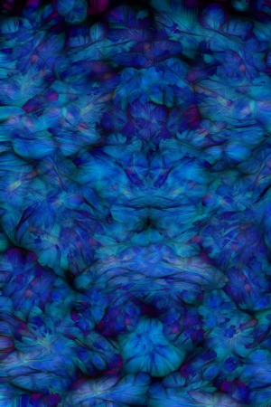 abstract background with ornamental fractal effect motive in blue tones.