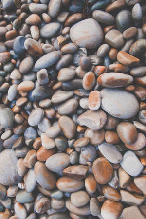 Group of round wet stones. Smooth pebbles.の写真素材