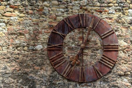 Clock on wall in Zagreb, Croatiaの写真素材