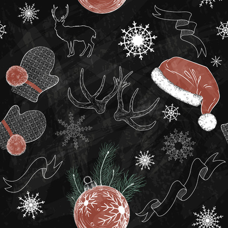 Christmas seamless pattern background, illustrationのイラスト素材