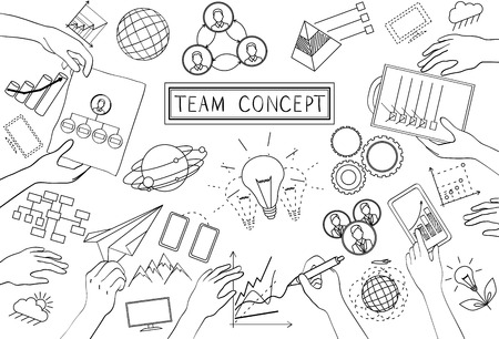 Team Concept. Line Designのイラスト素材