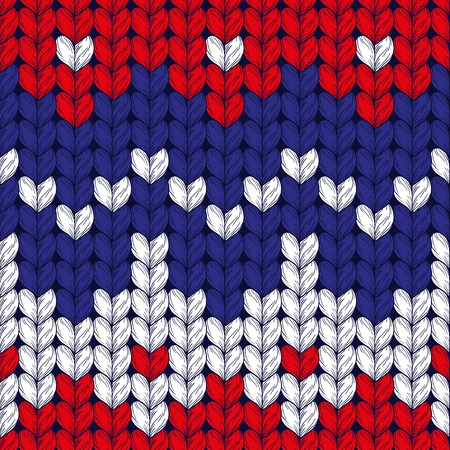 Seamless three colors Christmas Knitted Patternのイラスト素材