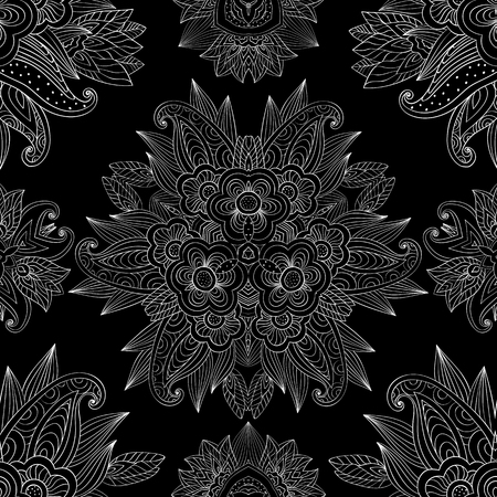 Seamless lacy arabesque background patternのイラスト素材