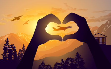 Travel and tourism illustrationのイラスト素材