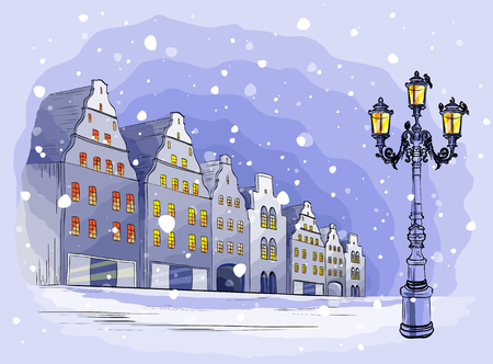 City background with houses.のイラスト素材