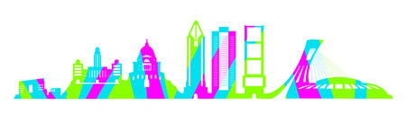 Montreal cityscape. Landscape Montreal, Quebecのイラスト素材