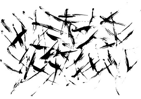 Grunge background texture Chaotic brush strokes with black inkのイラスト素材