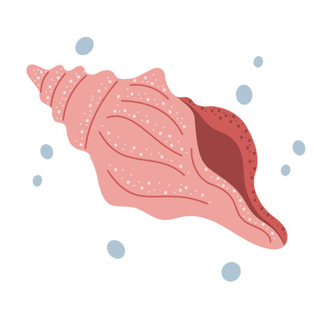 Cartoon seashell Ocean animal Exotic underwater cute creature Marine life Isolated Backgroundsのイラスト素材