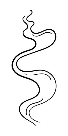 Lines of vapour cloud and smoke club. Silhouette of smoke, perfume fragrance perfume, cigarette smoke. Unpleasant odour or stench, toxic smoke and gas in the atmosphere.のイラスト素材