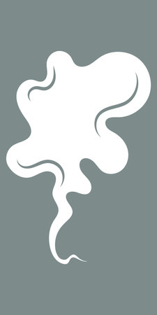 Silhouette of smoke, perfume fragrance perfume, cigarette smoke. Unpleasant odour or stench, toxic smoke and gas in the atmosphere. Upward rising vapour.のイラスト素材