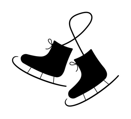 Ice skates icon. Ice skates silhouette. Fitness, Health and activity icons, sports icons.のイラスト素材