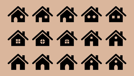 set of house iconsのイラスト素材