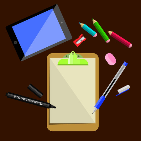 stationery, office suppliesのイラスト素材