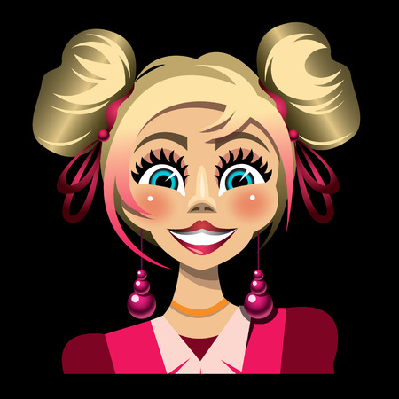 Portrait of a beautiful girl with blond hair.のイラスト素材