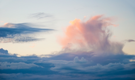 Beautiful clouds at sunsetの写真素材
