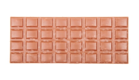 Bar of milk chocolate isolated on white