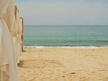 Empty sand beach in Alanya. Summer vacationsの写真素材
