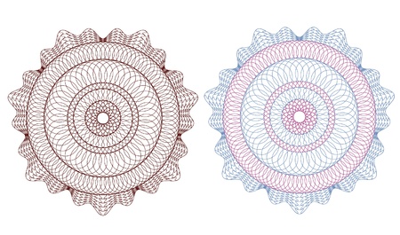guilloche rosette, vector pattern for currency, certificate or diplomas