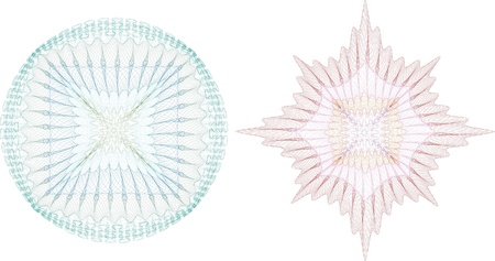 guilloche rosette, vector pattern for currency, certificate or diplomasのイラスト素材