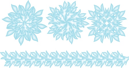 set of blue snowflakes のイラスト素材